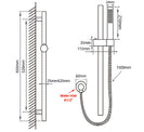 Aquaperla Round Stainless Steel Rail with Handheld Shower,Fixed Wall Connector Set (Mulit Color)