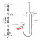 Aquaperla Round Stainless Steel Rail with Handheld Shower,Fixed Wall Connector Set (Mulit Color)