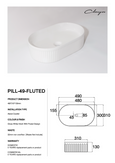 Claya PILL Shaped 490 mm Fluted Basin