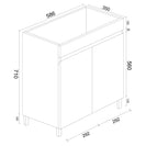 BIANCA 600mm PVC Vanity on Legs or Kickboard