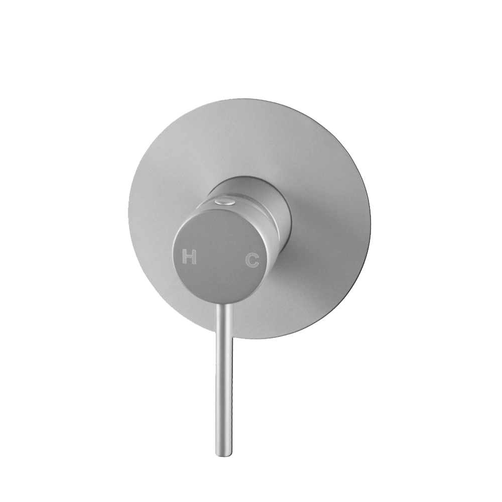 LUCID PIN Round Shower Mixer (80mm Cover Plate) Brushed Nickel