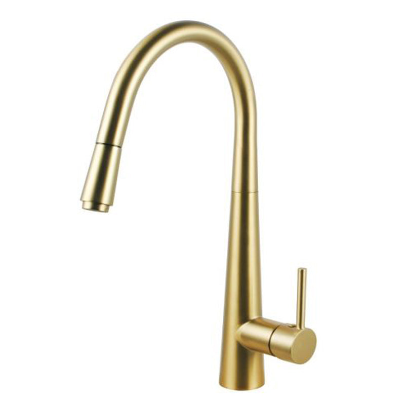 Aquaperla pull‑out kitchen mixer tap in gun metal grey, 360° swivel