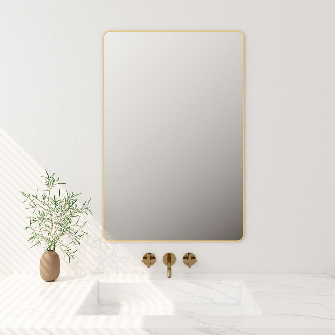 Aluminum Framed 600mm Rectangular Mirror