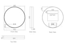 Maia LED Round Mirror 600/750/900mm – Brushed Nickel Frame
