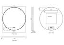 Maia LED Round Mirror 600/750/900mm – Gun Metal Frame