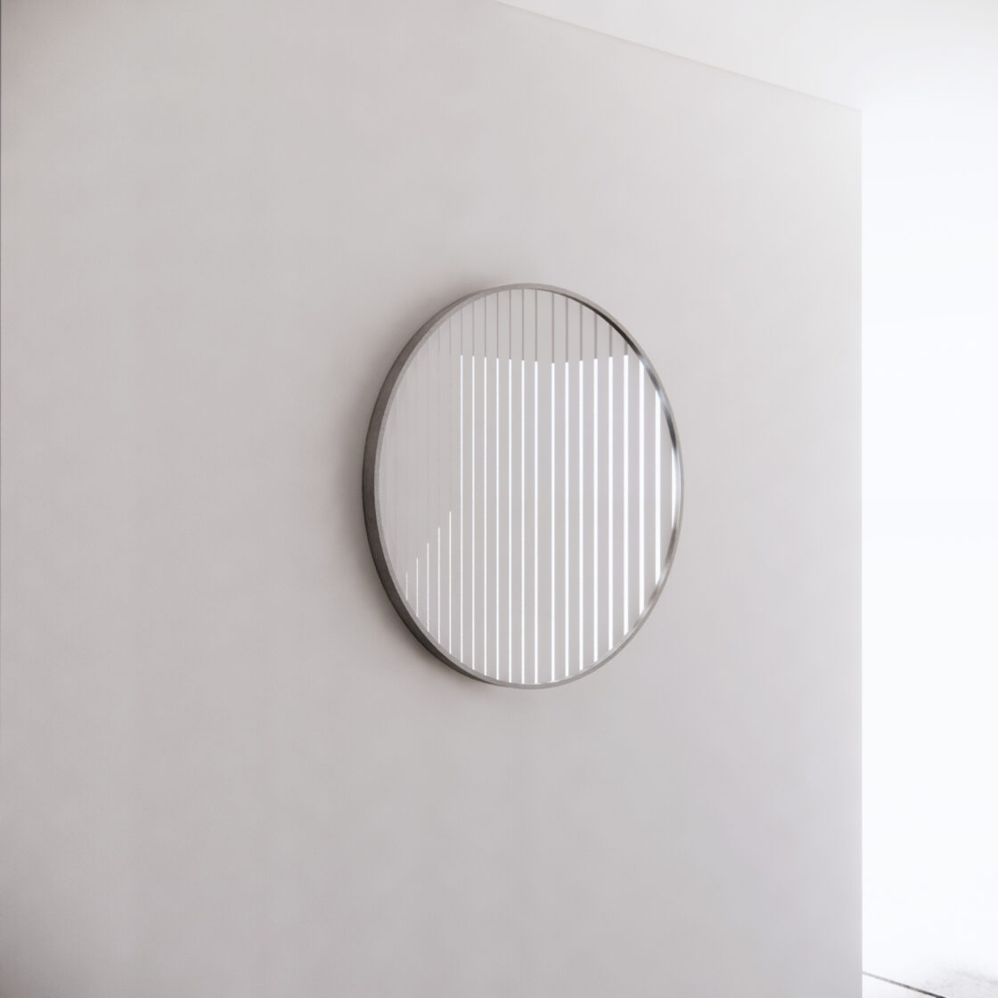 600mm round brushed nickel mirror for modern bathrooms