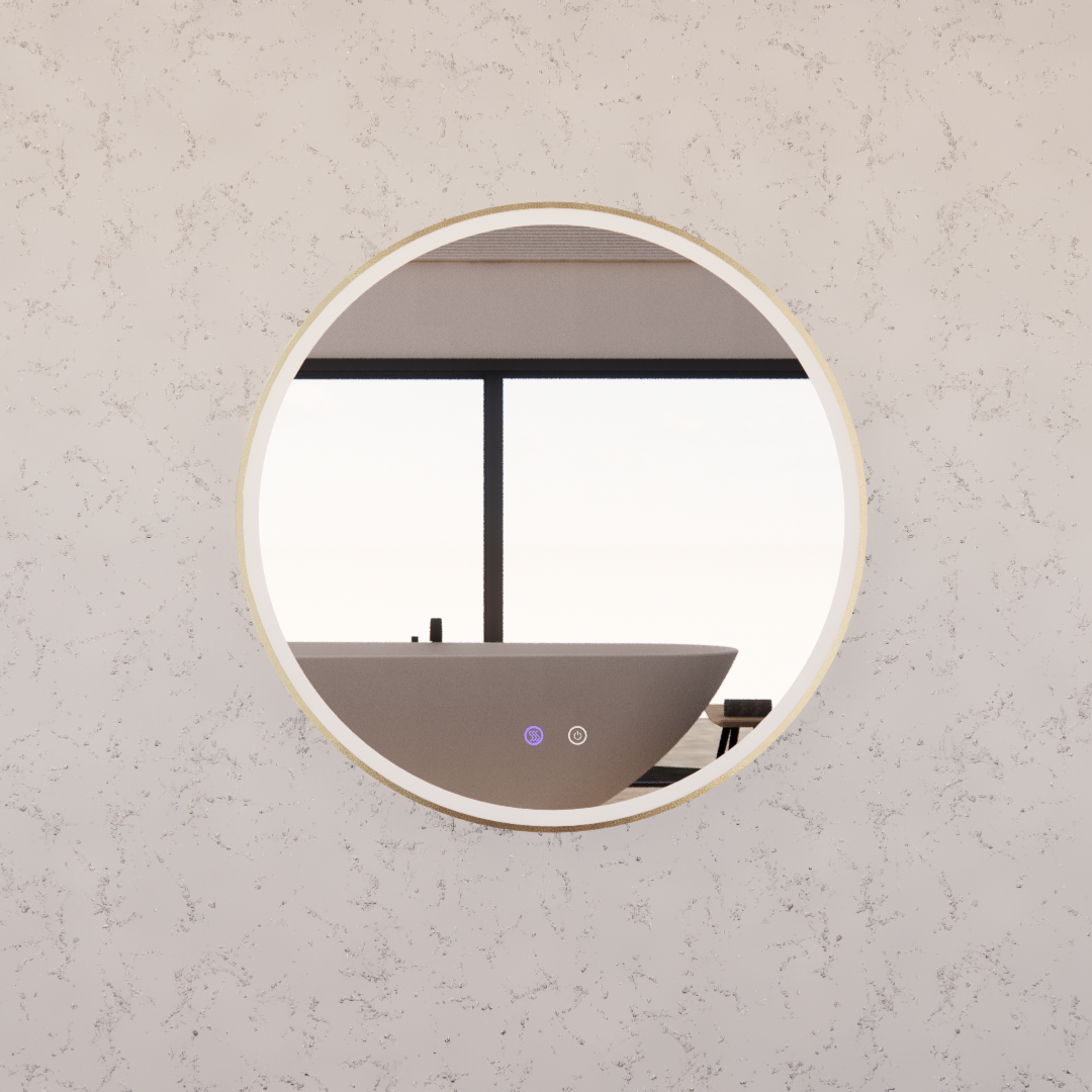 My Bathroom Depot Riva AR2 LED arch mirror brushed gold