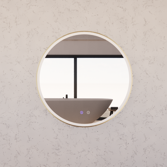 My Bathroom Depot Riva AR2 LED arch mirror brushed gold