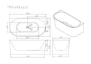 Musen Ultra-Thin Back to Wall Bathtub – Gloss White (Multi size)