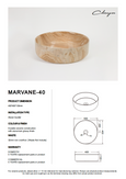 Claya Marvane-40 Round Above Counter Basin Gloss Stone Marble