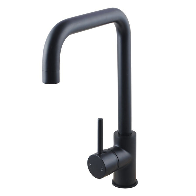 Aquaperla pull-out kitchen mixer tap in matte black