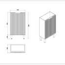 450x250x795mm Freestanding With Legs Vanity Left Hand Hinge with Overflow Poly Top Brown Oak
